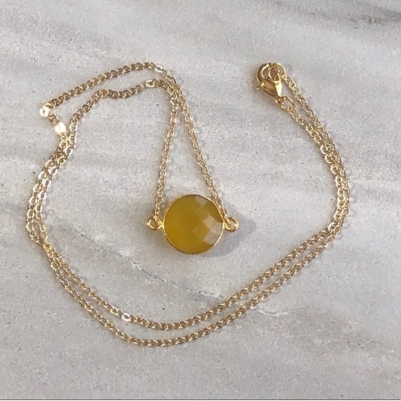 Yellow Chalcedony 18k Gold Necklace - Picture 4 of 7